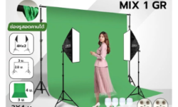 เซ็ตฉากหลังพร้อมไฟสตูดิโอ Backdrop Green Screen Live Pro Mix