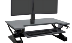 Stand up Desk WorkFit-TL เวิร์คสเตชั่นเดสก์ท็อปแบบนั่งยืน (black with grey surface)