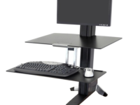 Stand up Desk WorkFit-S เวิร์กสเตชัน LD เดี่ยวพร้อม Worksurface (black)