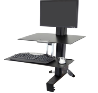 Stand up Desk WorkFit-S เวิร์กสเตชัน LD เดี่ยวพร้อม Worksurface (black)