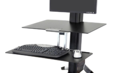 Stand up Desk WorkFit-S เวิร์กสเตชัน LD เดี่ยวพร้อม Worksurface (black)