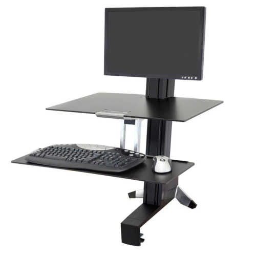 Stand up Desk WorkFit-S เวิร์กสเตชัน LD เดี่ยวพร้อม Worksurface (black)